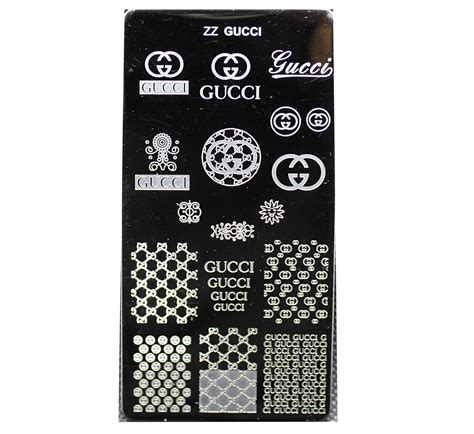 gucci nail water decals|Gucci nail art stamping plate.